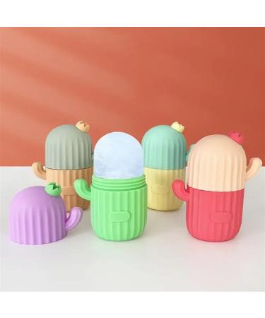 Cactus Silicone Ice Roller Tray - Beauty Lifting Ice Ball & Face Massager | Contouring Eye Ice Ball in Yellow Green - Buy Online on GoSupps.com