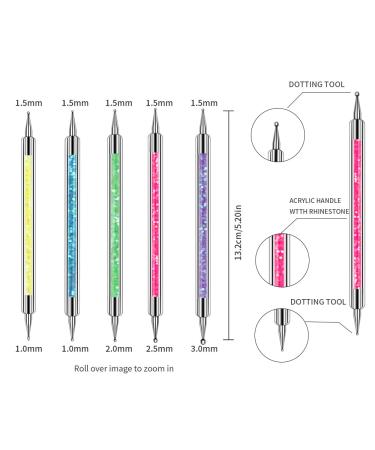 Nail Dotting Pen Tool Set - Dual-Ended Manicure Dot Nail Art Drill in Purple - Buy Online on GoSupps.com