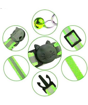 Hepplly 6-Pack Reflective Cat Collars - Quick Release Kitten Collars with Bells in Fluorescent Green | International Shipping Available - Buy Online on GoSupps.com