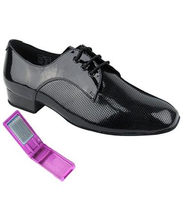Very Fine Dance Shoes - Mens Standard, Smooth, Waltz Ballroom Dance Shoes - CD9416-1-inch Heel and Foldable Brush Bundle 9.5