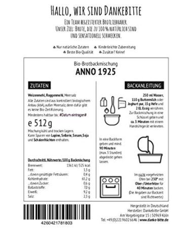 Buy ANNO 1925 Organic Mixed Country Bread Baking Mix - 830g | Bake Fresh Artisan Bread at Home - Buy Online on GoSupps.com