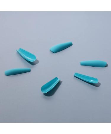 Yheakne Extra Long Green Ballerina Press-On Nails | Luxurious Full Cover Acrylic Fake Nails for Women | 24 Pieces Matt Green - Buy Online on GoSupps.com