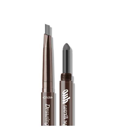 Allbesta 2-in-1 Automatic Eyebrow Pencil Waterproof Makeup Long Lasting Black Gray Brown Brow Powder 04# Gray