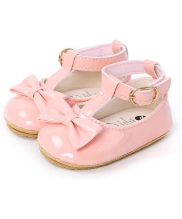 Baby Anti-Slip First Walking Shoes | Soft Sole Toddler Sneakers for Boys & Girls (0-6 Months, Pink) | PU Leather Prewalkers with Sock | Infant Shoes 0-18 Months - Buy Online on GoSupps.com