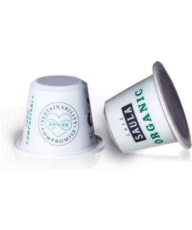 Caf Saula Pack of 3 boxes 60 compostable capsules. 100% organic coffee. Nespresso compatible - Buy Online on GoSupps.com