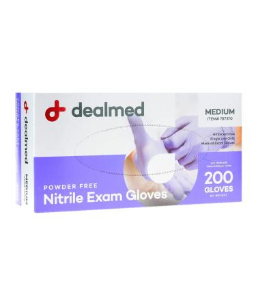 Dealmed Purple Nitrile Exam Gloves 200 Count - Latex Free, Disposable, Multi-Purpose Medical Gloves for First Aid and Facilities - Medium Size - Buy Online on GoSupps.com