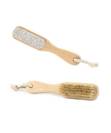 Healifty 2pcs Hair Brush and Foot Scrubber Pedicure Kit with Pumice Stone - Dead Skin Remover and Exfoliator - Buy Online on GoSupps.com