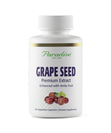 Paradise Herbs Grape Seed Extract, Active Whole Spectrum, Antioxidant, Vegan, Non GMO, Gluten Free, 90 Vegetarian Capsules 90 Count (Pack of 1)