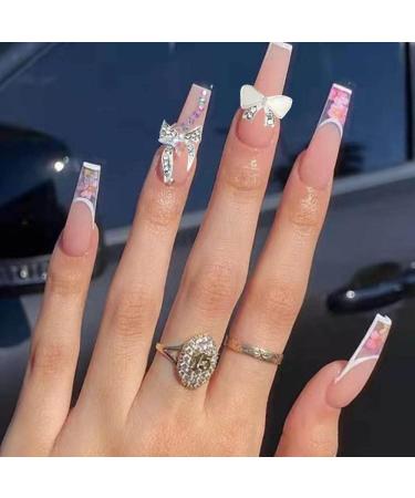 KACHIMOO 3D Nail Bows Charms - 24 PCS Alloy Pearl Bowknot Nail Accessory | Women/Girls Nail Decor Set - Buy Online on GoSupps.com