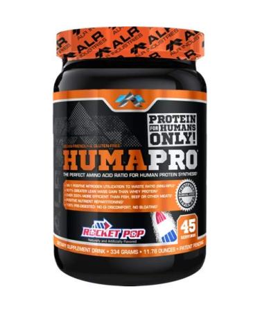 Humapro by ALR Industries Premium Protien Powder Rocket Pop 334 Grams HumaPro Protein Powder for 510% Greater Lean Mass - Delicious Fruit Flavored Supplement Drink Mix Perfect Amino Acid Ratio 30 Rocket Pop 1.47 Pound