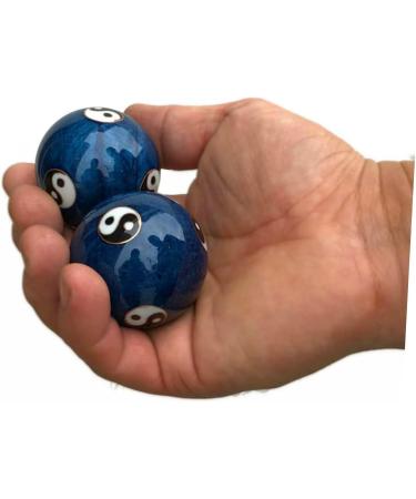 JECOMPRIS Asian Hand Meditation Bell & Baoding Balls - Jade-Ei Massage & Health Balls for Relaxation | Cloisonn Fitness MX2PCS Blue - Enhance Wellness & Stress Relief - Buy Online on GoSupps.com