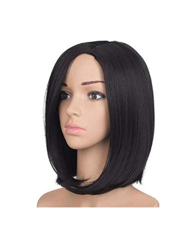 BGHJUE 14 Inch Black Bob Wig - Short Straight Synthetic Hair for Women | Stylish & Versatile - Buy Online on GoSupps.com