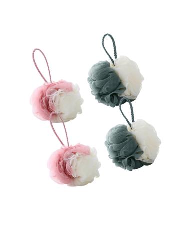 Healeved 4 Pcs Bath Ball Nylon Mesh Sponge Shower Loufah Sponge Exfoliating Body Scrunchie Exfoliating Body Puff Bath Scrubber Body Scrubber Puff Mesh Shower Sponges Bath Flower Earth Tones 1 Count (Pack of 1)