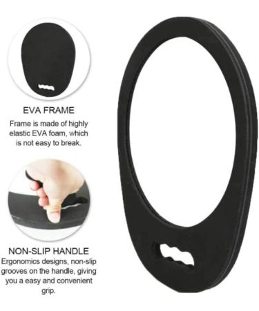 Mpowtech Round Handle Mirror: Durable Handheld Barber Mirror for Salons - Lightweight Foam Haircut Mirror (Black) - Buy Online on GoSupps.com