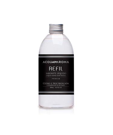 Premium Silver Liquid Hand Soap Refill Cedarwood & Nutmeg 16.9 FL OZ (500mL) by Acqua Aroma Handcrafted Made in Brazil