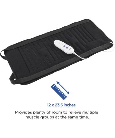 Conair Comfort Vibrating Heating Pad | Back, Neck & Menstrual Pain Relief | Large 12x23.5 inch | 3 Heat Settings - Buy Online on GoSupps.com