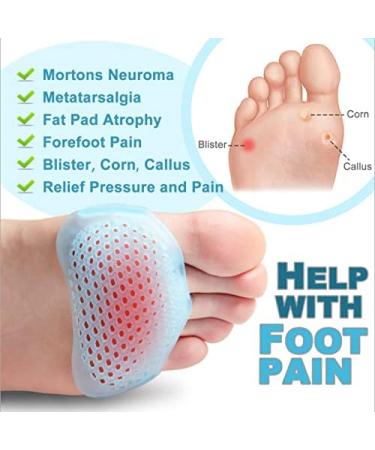 Medium-Footed Gel Cushions & Toe Separators - 8 Pairs for Blisters & Diabetic Feet | Breathable Comfort & Forefoot Support - Buy Online on GoSupps.com