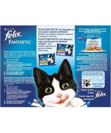 Felix Purina Fantastic Wet Food for Adult Cats Pack of 12 sachets of 85 g - Buy Online on GoSupps.com