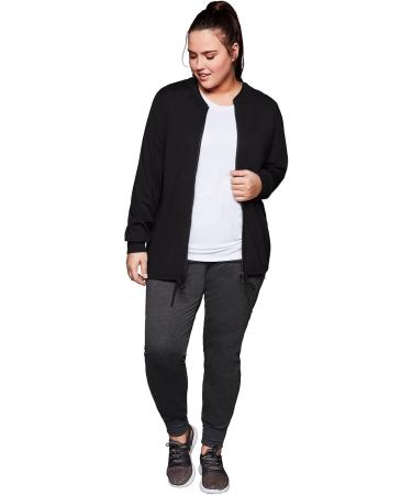 Sheego Ladies Large Size Sweat Jacket | Breathable Stretch Fitness Jacket in Black (Size 52-54) - Buy Online on GoSupps.com
