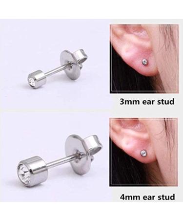 CHUANCI Disposable Sterile Ear Piercing Kit - Pair of Gold Round Clear Zircon Studs - Buy Online on GoSupps.com