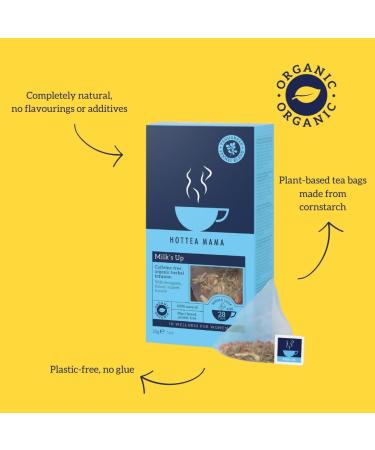 HOTTEA MAMA Milk's Up Organic Breastfeeding Tea | Fenugreek & Fennel | Lactation & Nursing Support | Caffeine Free | Herbal Tea | 14 Biodegradable Pyramid Bags - Buy Online on GoSupps.com