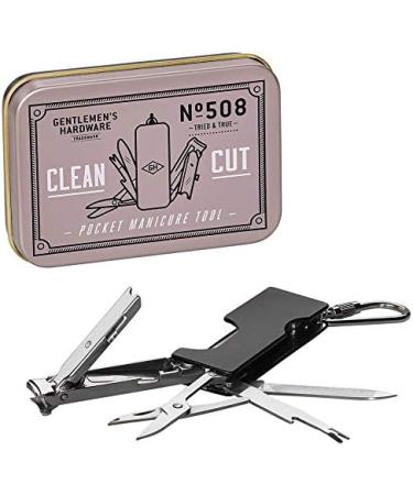 Gentlemen's Hardware Pocket-Sized Multi-Tool Manicure 8.8 cm Stainless Steel Black 5-Piece - Includes Nail Clipper Scissors Nail File and Nail Cleaner. - Buy Online on GoSupps.com