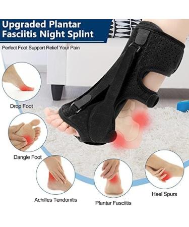 Upgrade Plantar Fasciitis Night Splint Plantar Fasciitis Relief Brace 3 Adjustable Straps Plantar Fasciitis Night Splint Relief Plantar Fasciitis Foot Drop Achilles Tendonitis Day&Night Black - Buy Online on GoSupps.com