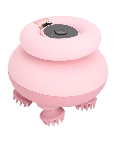 Portable electrical scalp massager electrical scalp massager magnetic charging 2 steps 4 removable claws IPX7 waterproof hair-head scratch for head neck body (pink)