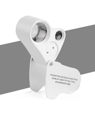 KINGMAS 30x 60x Illuminated Jewelry Loupe Magnifier with LED Lighting - Silver White - Buy Online on GoSupps.com
