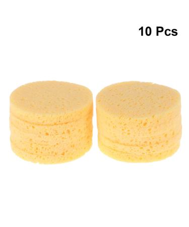 Minkissy 10pcs Compressed Natural Cellulose Makeup Removal Sponge - Fast Cleansing Facial Wash (Yellow) - Eco-Friendly Beauty Tool - Buy Online on GoSupps.com