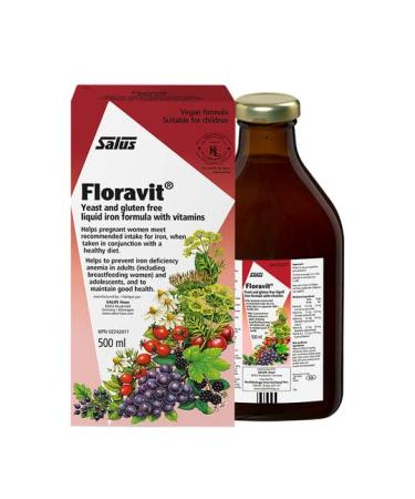 Salus Floravit Liquid Iron and Vitamins | Herbal Iron Supplement for Women Men and Children | Gluten-Free Yeast-Free Non-Dairy Non-GMO (500ml)