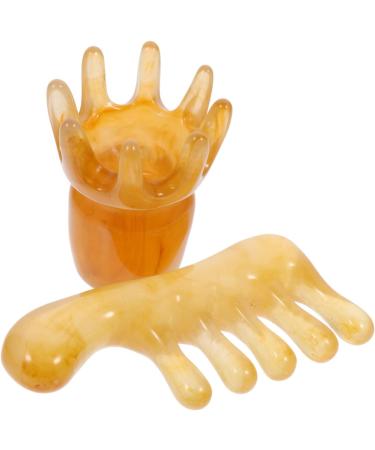 Magiclulu 4-Piece Resin Scalp Massage Comb Set - Large Gua Sha & Hand Tools for Hair & Scalp Relaxation | International Shipping Available - Buy Online on GoSupps.com