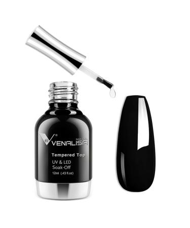 VENALISA Tempered Gel Top coat No Wipe Long-Lasting High Gloss Shiny Top coat Soak Off U V Lamp Clear Gel Nail Polish