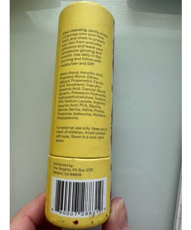 Dear Brightly Vitamin C Serum Refill - Ferulic Acid & Vitamin E for Radiant Skin | Face Brightening Facial Serum for Sensitive Skin | Eco-Friendly Refillable Glass Bottle (0.7 fl oz - Buy Online on GoSupps.com