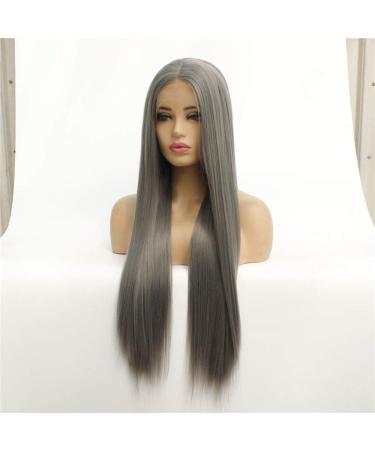 Medium Long Straight Hair Wig Set | Front Lace Monochrome Chemical Fiber Wig for International Shipping - Buy Online on GoSupps.com