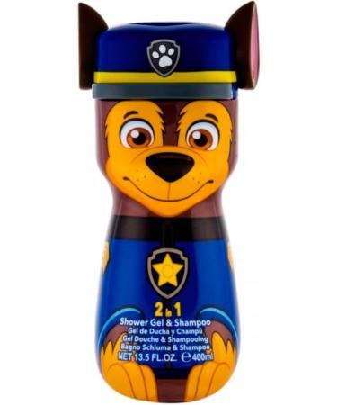 Paw Patrol Chase 3D Bottle Children Hair and Body Wash 2 in 1 Shower Gel and Shampoo Natural Vegan and FSC Approved Shower Gel and Shampoo for Kids 400 ml - Buy Online on GoSupps.com