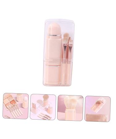 Mipcase 8-in-1 Makeup Brush Set - Dual-Headed Eyeshadow & Lip Brushes with Mirror | Travel-Friendly Pink Cosmetic Kit - Buy Online on GoSupps.com
