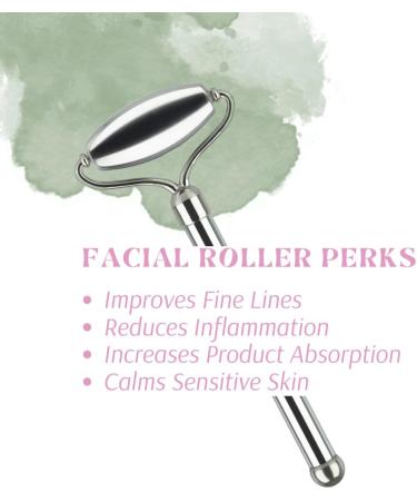 Stainless Steel Ice Roller & Rose Quartz Combo | Facial Massager for Lymphatic Drainage & Glowing Skin | Perfect for Product Absorption | Shop Now - Buy Online on GoSupps.com