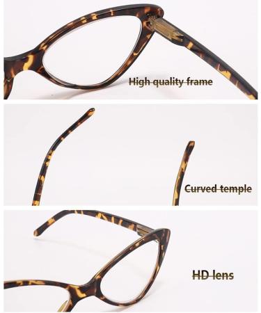 Stylish Cat Eye Reading Glasses for Women | Spring Hinge | Black Color | 3.0 Visual Aid - Buy Online on GoSupps.com