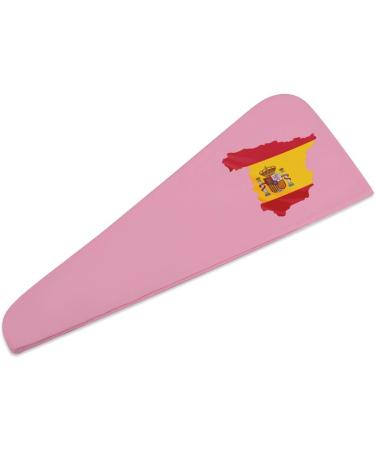 Spain Flag Map Microfiber Hair Towel Wrap | Super Absorbent Hair Turban for Women - 10x26 Inch - Buy Online on GoSupps.com