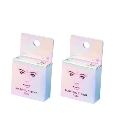 DOITOOL 2pcs Eyebrow Positioning Line White Cord Case Eyebrow Makeup Tool Eyebrow Trimming Line Marking