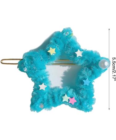 hgnxa Spring Plush Star Side Hairpin for Woman Cute Sweet Style Charm Hair Clip Aesthetics Hair Accessories 13 light blue - Buy Online on GoSupps.com