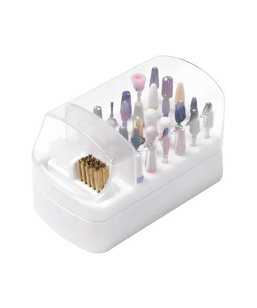 Nail Drill Bit Holder - 2 in 1 Nail Drill Bit Set & Holder | Nail Drill Stand with Non-Slip Base Anti-Splash Design for Home Salon