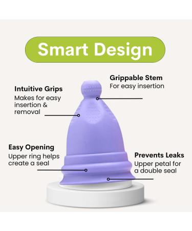 Bfree Menstrual Cup | Reusable Eco-Friendly Period Cup | Leak-Free Feminine Hygiene for Teens & Women | Periwinkle Color - Buy Online on GoSupps.com