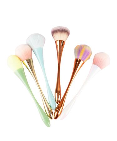 Rainbow Color Powder Brush | Soft Nail Art Dust Remover | Large Coverage Makeup & Foundation Blending Brush for Daily Use - Buy Online on GoSupps.com