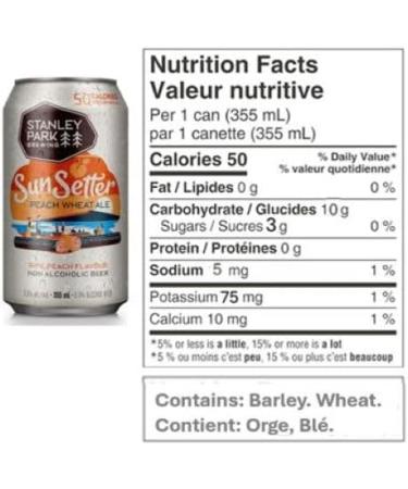 Stanley Park Non-Alcoholic Sun Setter Peach Wheat Ale 355 mL Cans Pack of 4 Non-Alcoholic Beer - Buy Online on GoSupps.com