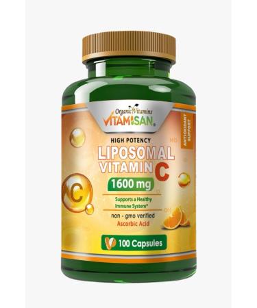 VITAMISAN Liposomal Vitamin C - 100 Capsules - High Absorption Ascorbic Acid - May Support Immune System & Collagen Reinforcement no GMO Powerful Antioxidant 100 Count (Pack of 1)