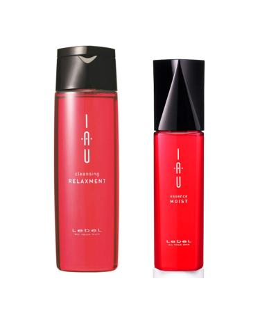 Lebel IAU Cleansing Relaxment Hair Shampoo 200ml & Lebel IAU Hair Essence Moist 100ml Set (Green Tea Set)