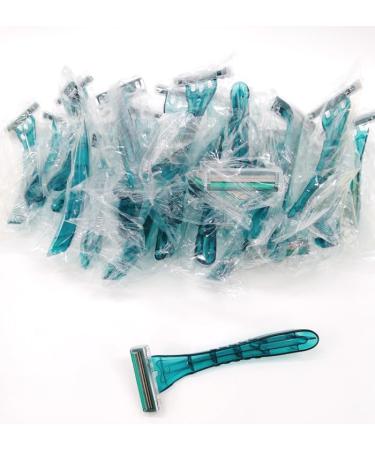 Disposable Razors 7g 2-Layer Blade Pack of 10 Manual Shaving Blue
