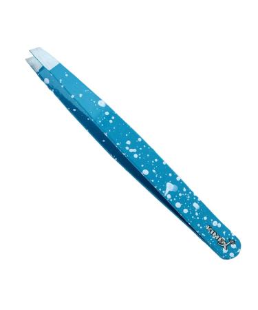 Kimex London Professional Eyebrow Tweezers - Stainless Steel Tweezers for Precise Grooming of Eyebrows & Ingrown Hair - for Men & Women (Ocean Blue) 1 Ocean Blue